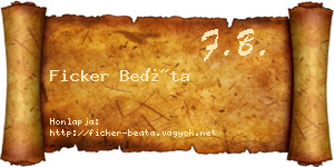 Ficker Beáta névjegykártya