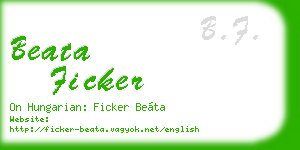 beata ficker business card