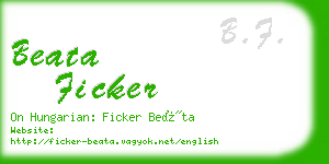 beata ficker business card